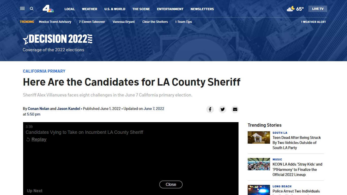 Here Are the Candidates for LA County Sheriff - NBC Los Angeles